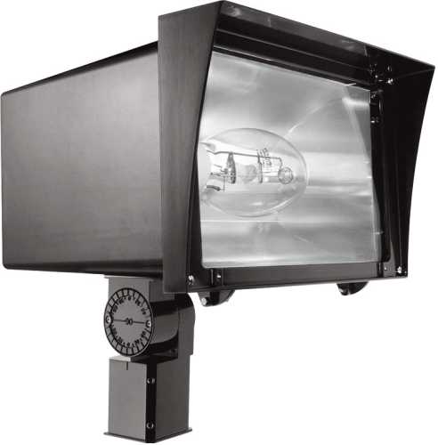 RAB FZS400SFQT/PC Floodzilla Flood Light Slipfitter Mount 400W High Pressure Sodium Lamp 120V-277V Bronze Color with Photocontrol
