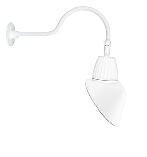 RAB GN1LED13NAC11W 13W LED Gooseneck Cone Shade with 24" Goose Arm, 4000K Color Temperature (Neutral), Flood Reflector, 11" Angled Cone Shade, White Finish