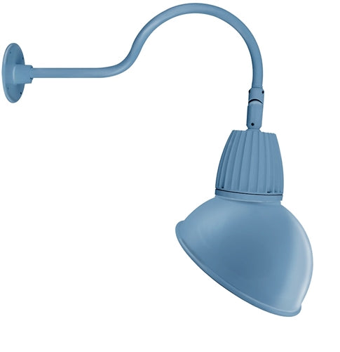 RAB GN1LED13NADLB 13W LED Gooseneck Dome Shade with 24" Goose Arm, 4000K Color Temperature (Neutral), Flood Reflector, 15" Angled Dome Shade, Light Blue Finish