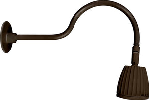 RAB GN1LED13NBWN 13W LED Gooseneck No Shade with 24" Goose Arm, 4000K (Neutral), Flood Reflector, Brown Finish