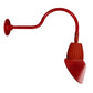 RAB GN1LED13NRAC11R 13W LED Gooseneck Cone Shade with 24" Goose Arm, 4000K Color Temperature (Neutral), Rectangular Reflector, 11" Angled Cone Shade, Red Finish