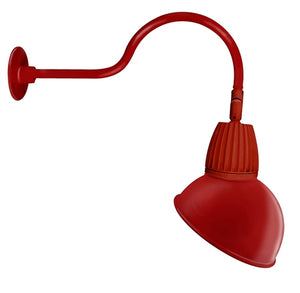 RAB GN1LED13NRADR 13W LED Gooseneck Dome Shade with 24" Goose Arm, 4000K Color Temperature (Neutral), Rectangular Reflector, 15" Angled Dome Shade, Red Finish