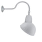 RAB GN1LED13NRADS 13W LED Gooseneck Dome Shade with 24" Goose Arm, 4000K Color Temperature (Neutral), Rectangular Reflector, 15" Angled Dome Shade, Silver Finish