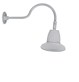 RAB GN1LED13NRSTS 13W LED Gooseneck Straight Shade with 24" Goose Arm, 4000K (Neutral), Rectangular Reflector, 15" Straight Shade, Silver Finish
