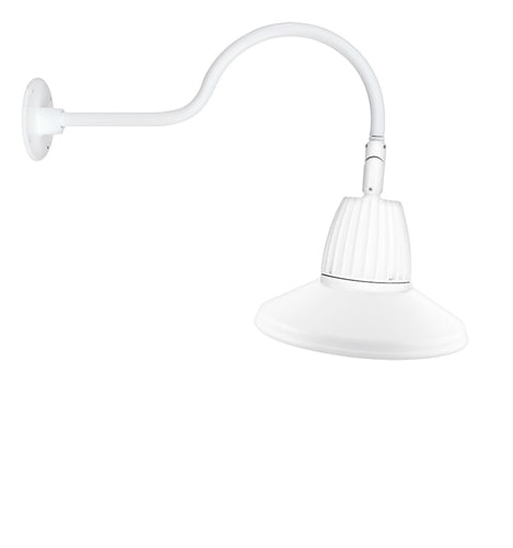 RAB GN1LED13NRSTW 13W LED Gooseneck Straight Shade with 24" Goose Arm, 4000K (Neutral), Rectangular Reflector, 15" Straight Shade, White Finish