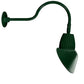 RAB GN1LED13YAC11G 13W LED Gooseneck Cone Shade with 24" Goose Arm, 3000K Color Temperature (Warm), Flood Reflector, 11" Angled Cone Shade, Hunter Green Finish