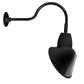 RAB GN1LED13YACB 13W LED Gooseneck Cone Shade with 24" Goose Arm, 3000K Color Temperature (Warm), Flood Reflector, 15" Angled Cone Shade, Black Finish