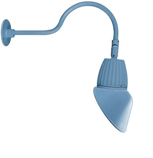 RAB GN1LED13YRAC11LB 13W LED Gooseneck Cone Shade with 24" Goose Arm, 3000K Color Temperature (Warm), Rectangular Reflector, 11" Angled Cone Shade, Light Blue Finish
