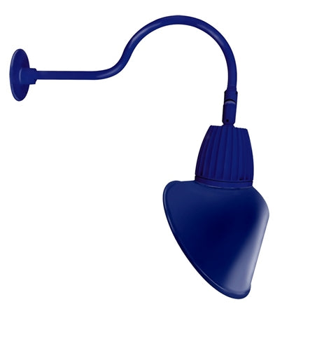 RAB GN1LED13YRACBL 13W LED Gooseneck Cone Shade with 24" Goose Arm, 3000K Color Temperature (Warm), Rectangular Reflector, 15" Angled Cone Shade, Royal Blue Finish