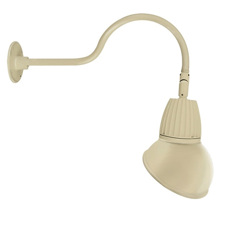 RAB GN1LED13YRAD11I 13W LED Gooseneck Dome Shade with 24" Goose Arm, 3000K Color Temperature (Warm), Rectangular Reflector, 11" Angled Dome Shade, Ivory Finish