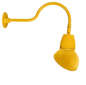 RAB GN1LED13YRAD11YL 13W LED Gooseneck Dome Shade with 24" Goose Arm, 3000K Color Temperature (Warm), Rectangular Reflector, 11" Angled Dome Shade, Yellow Finish