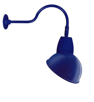 RAB GN1LED13YRADBL 13W LED Gooseneck Dome Shade with 24" Goose Arm, 3000K Color Temperature (Warm), Rectangular Reflector, 15" Angled Dome Shade, Royal Blue Finish
