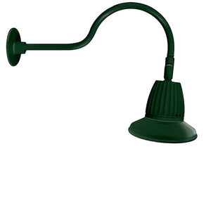 RAB GN1LED13YRST11G 13W LED Gooseneck Straight Shade with 24" Goose Arm, 3000K (Warm), Rectangular Reflector, 11" Straight Shade, Hunter Green Finish