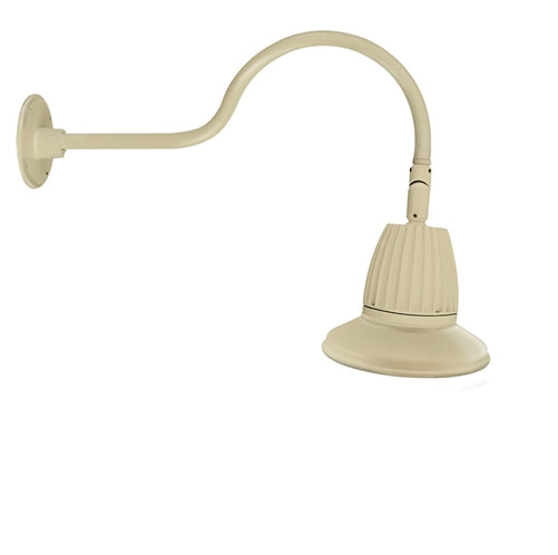 RAB GN1LED13YRST11I 13W LED Gooseneck Straight Shade with 24" Goose Arm, 3000K (Warm), Rectangular Reflector, 11" Straight Shade, Ivory Finish