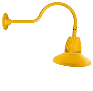 RAB GN1LED13YRSTYL 13W LED Gooseneck Straight Shade with 24" Goose Arm, 3000K (Warm), Rectangular Reflector, 15" Straight Shade, Yellow Finish