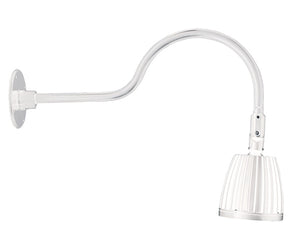 RAB GN1LED13YRW 13W LED Gooseneck No Shade with 24" Goose Arm, 3000K (Warm), Rectangular Reflector, White Finish