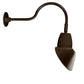 RAB GN1LED13YSAC11BWN 13W LED Gooseneck Cone Shade with 24" Goose Arm, 3000K Color Temperature (Warm), Spot Reflector, 11" Angled Cone Shade, Brown Finish