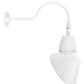 RAB GN1LED13YSACW 13W LED Gooseneck Cone Shade with 24" Goose Arm, 3000K Color Temperature (Warm), Spot Reflector, 15" Angled Cone Shade, White Finish