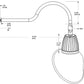 RAB GN1LED26NACYL 26W LED Gooseneck Cone Shade with 24" Goose Arm, 4000K Color Temperature (Neutral), Flood Reflector, 15" Angled Cone Shade, Yellow Finish