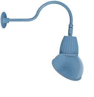 RAB GN1LED26NAD11LB 26W LED Gooseneck Dome Shade with 24" Goose Arm, 4000K Color Temperature (Neutral), Flood Reflector, 11" Angled Dome Shade, Light Blue Finish