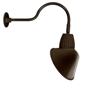 RAB GN1LED26NRACBWN 26W LED Gooseneck Cone Shade with 24" Goose Arm, 4000K Color Temperature (Neutral), Rectangular Reflector, 15" Angled Cone Shade, Brown Finish