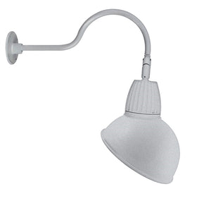 RAB GN1LED26NRADS 26W LED Gooseneck Dome Shade with 24" Goose Arm, 4000K Color Temperature (Neutral), Rectangular Reflector, 15" Angled Dome Shade, Silver Finish
