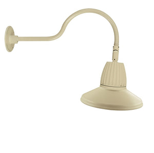 RAB GN1LED26NRSTI 26W LED Gooseneck Straight Shade with 24" Goose Arm, 4000K (Neutral), Rectangular Reflector, 15" Straight Shade, Ivory Finish