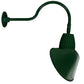 RAB GN1LED26NSACG 26W LED Gooseneck Cone Shade with 24" Goose Arm, 4000K Color Temperature (Neutral), Spot Reflector, 15" Angled Cone Shade, Hunter Green Finish