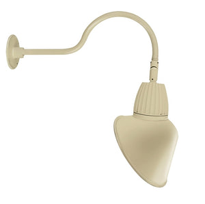 RAB GN1LED26NSACI 26W LED Gooseneck Cone Shade with 24" Goose Arm, 4000K Color Temperature (Neutral), Spot Reflector, 15" Angled Cone Shade, Ivory Finish