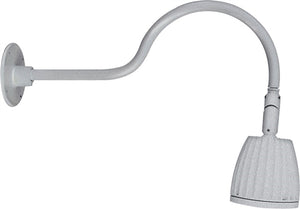 RAB GN1LED26NSS 26W LED Gooseneck No Shade with 24" Goose Arm, 4000K (Neutral), Spot Reflector, Silver Finish