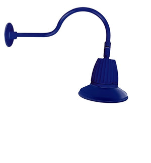 RAB GN1LED26NSST11BL 26W LED Gooseneck Straight Shade with 24" Goose Arm, 4000K (Neutral), Spot Reflector, 11" Straight Shade, Royal Blue Finish