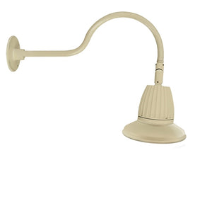 RAB GN1LED26NST11I 26W LED Gooseneck Straight Shade with 24" Goose Arm, 4000K (Neutral), Flood Reflector, 11" Straight Shade, Ivory Finish