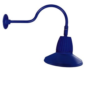 RAB GN1LED26NSTBL 26W LED Gooseneck Straight Shade with 24" Goose Arm, 4000K (Neutral), Flood Reflector, 15" Straight Shade, Royal Blue Finish