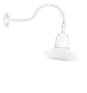 RAB GN1LED26NSTW 26W LED Gooseneck Straight Shade with 24" Goose Arm, 4000K (Neutral), Flood Reflector, 15" Straight Shade, White Finish