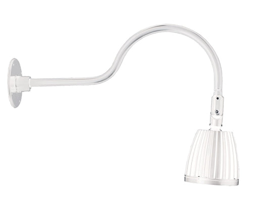 RAB GN1LED26NSW 26W LED Gooseneck No Shade with 24" Goose Arm, 4000K (Neutral), Spot Reflector, White Finish