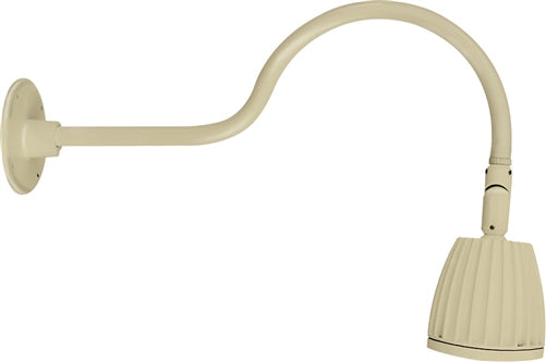 RAB GN1LED26YI 26W LED Gooseneck No Shade with 24" Goose Arm, 3000K (Warm), Flood Reflector, Ivory Finish