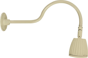 RAB GN1LED26YI 26W LED Gooseneck No Shade with 24" Goose Arm, 3000K (Warm), Flood Reflector, Ivory Finish
