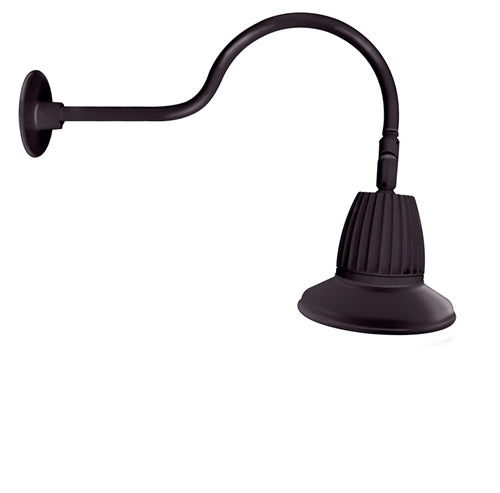 RAB GN1LED26YRST11A 26W LED Gooseneck Straight Shade with 24" Goose Arm, 3000K (Warm), Rectangular Reflector, 11" Straight Shade, Bronze Finish