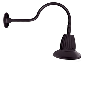 RAB GN1LED26YRST11A 26W LED Gooseneck Straight Shade with 24" Goose Arm, 3000K (Warm), Rectangular Reflector, 11" Straight Shade, Bronze Finish