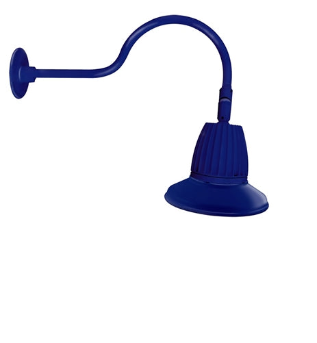 RAB GN1LED26YRST11BL 26W LED Gooseneck Straight Shade with 24" Goose Arm, 3000K (Warm), Rectangular Reflector, 11" Straight Shade, Royal Blue Finish