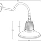 RAB GN1LED26YRSTR 26W LED Gooseneck Straight Shade with 24" Goose Arm, 3000K (Warm), Rectangular Reflector, 15" Straight Shade, Red Finish