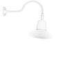 RAB GN1LED26YRSTW 26W LED Gooseneck Straight Shade with 24" Goose Arm, 3000K (Warm), Rectangular Reflector, 15" Straight Shade, White Finish