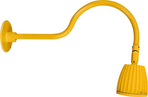 RAB GN1LED26YRYL 26W LED Gooseneck No Shade with 24" Goose Arm, 3000K (Warm), Rectangular Reflector, Yellow Finish