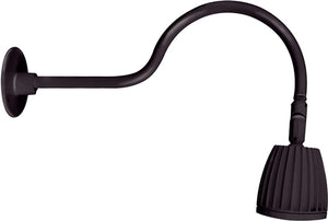 RAB GN1LED26YSA 26W LED Gooseneck No Shade with 24" Goose Arm, 3000K (Warm), Spot Reflector, Bronze Finish