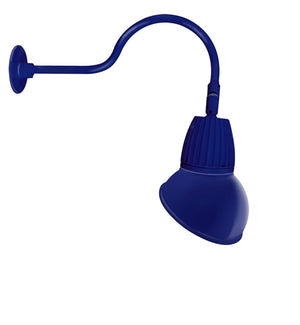 RAB GN1LED26YSAD11BL 26W LED Gooseneck Dome Shade with 24" Goose Arm, 3000K Color Temperature (Warm), Spot Reflector, 11" Angled Dome Shade, Royal Blue Finish