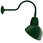 RAB GN1LED26YSADG 26W LED Gooseneck Dome Shade with 24" Goose Arm, 3000K Color Temperature (Warm), Spot Reflector, 15" Angled Dome Shade, Hunter Green Finish