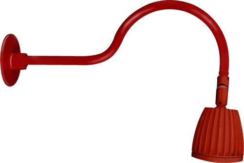 RAB GN1LED26YSR 26W LED Gooseneck No Shade with 24" Goose Arm, 3000K (Warm), Spot Reflector, Red Finish