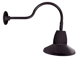 RAB GN1LED26YSSTA 26W LED Gooseneck Straight Shade with 24" Goose Arm, 3000K (Warm), Spot Reflector, 15" Straight Shade, Bronze Finish