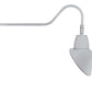 RAB GN2LED13NAC11S 13W LED Gooseneck Cone Shade with 35" Goose Arm, 4000K Color Temperature (Neutral), Flood Reflector, 11" Angled Cone Shade, Silver Finish