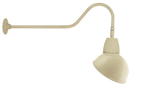 RAB GN2LED13NRADI 13W LED Gooseneck Dome Shade with 35" Goose Arm, 4000K (Neutral), Rectangular Reflector, 15" Angled Dome Shade, Ivory Finish
